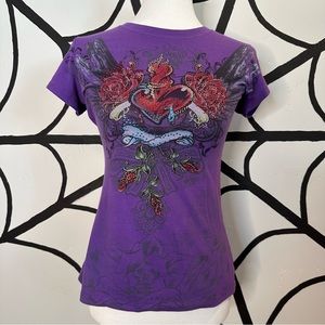 y2k bedazzled baby tee